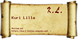 Kuri Lilla névjegykártya